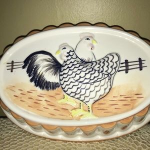 Vintage Gailstyn Sutton Oval Farmhouse Chicken Mold Dish Japan